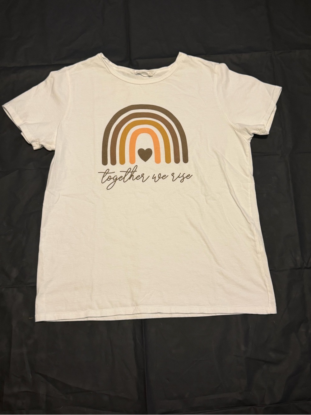 Together We Rise Rainbow Graphic Tee White Medium